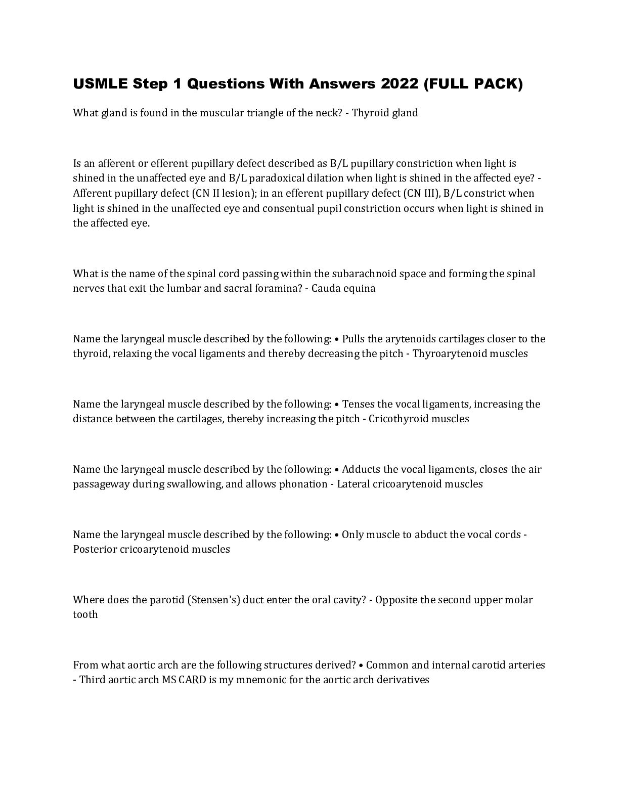 Preview image for USMLE Step 1 Questions With Answers 2022 (FULL PACK)